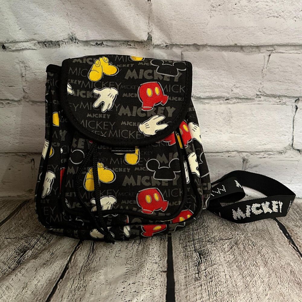 C22 VTG Disney World Black Mickey Mouse Backpack, Pre-owned